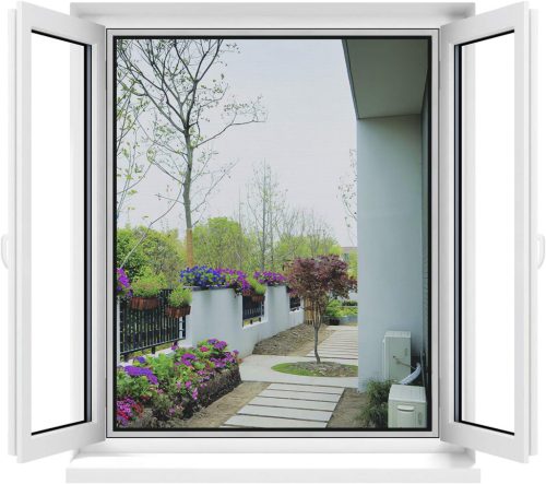 Plasă de țânțari Apalus pentru fereastră, tăiabilă la dimensiune până la 100x100 cm, fixare puternică cu velcro, instalare simplă, negru, set de 2 bucăți