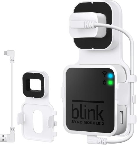 OFFCUP Fali Tartó Blink Sync Module 2-höz - Kábeltartó Konzol Blink Kamerarendszerhez, Szerszám Nélküli Rögzítés, Fehér