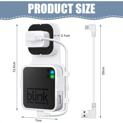 OFFCUP Zidni nosač za Blink Sync Module 2 - Držač kablova za Blink sustav kamera, montaža bez alata, bijeli