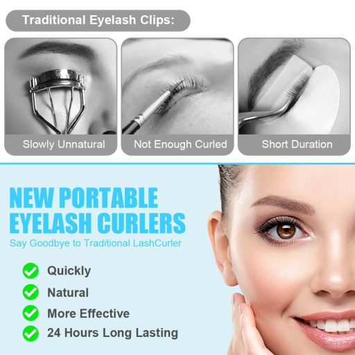 LOPHE Elektromos Szempilla Göndörítő, USB Fűtött 4 Hőfokozat, Gyors Melegítés, Világoskék