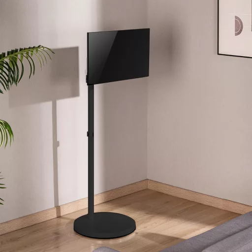 Maclean MC-970 mobil TV állvány kerekeken 17-25" képernyőhöz, dönthető és magasságállítható