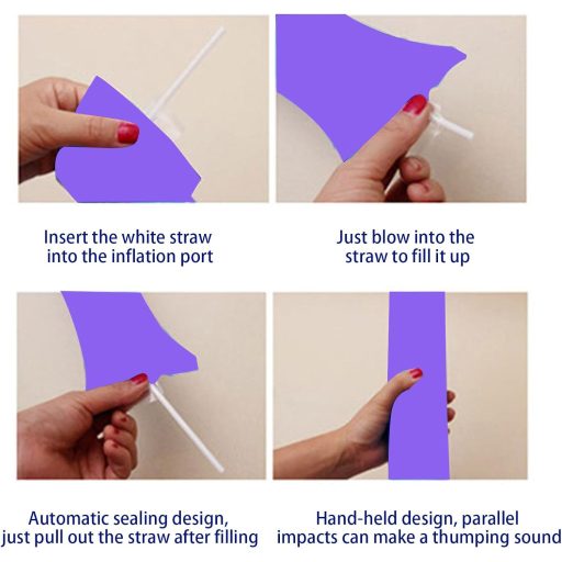 BNOYONERAS Bastoane Gonflabile Zgomotoase Violet, Set de 20 de Bastoane pentru Suporteri, pentru Fotbal, Baschet, Petreceri, Zile de Naștere