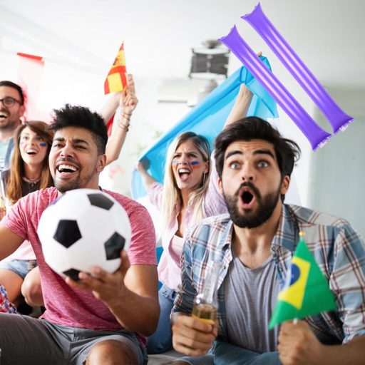 BNOYONERAS Bastoane Gonflabile Zgomotoase Violet, Set de 20 de Bastoane pentru Suporteri, pentru Fotbal, Baschet, Petreceri, Zile de Naștere