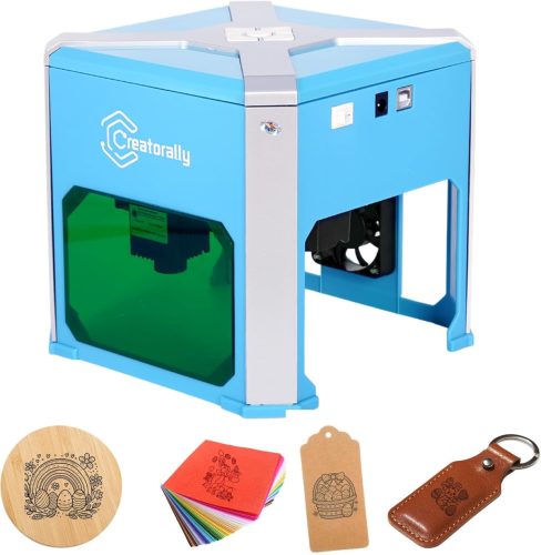 Creatorally K6 lézergravírozó – Mini, telepítés nélkül használható asztali gravírozógép, egyszerű otthoni kezdőknek, hordozható védőlencsével és elszívó dobozzal