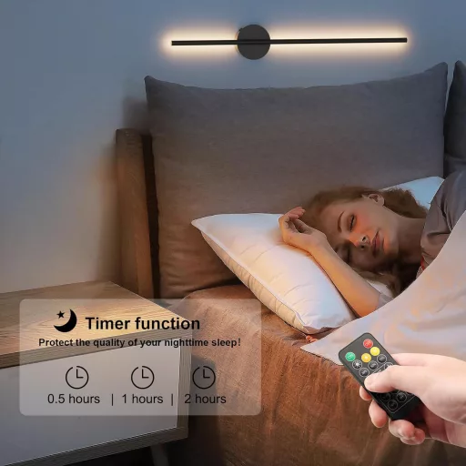 Aipsun Akkumulátoros Fali Lámpa 10000 mAh - 100 cm Vezeték Nélküli LED Világítás Távirányítóval, Tompítható, Időzíthető, Nappali, Hálószoba