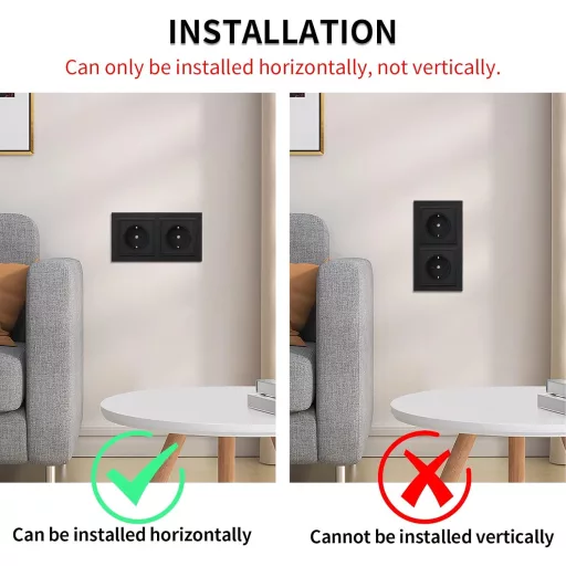 Priză Dublă JIMEIDA Negru Mat 16A Schuko 250V