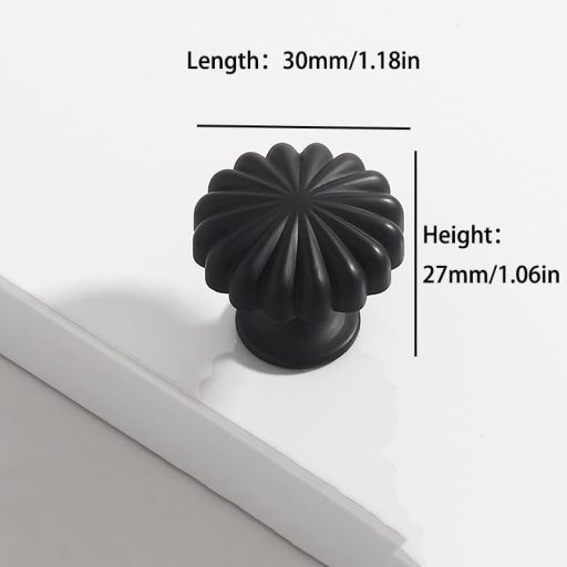 Fanruier Modern Minimalista Alumínium Fogantyú Szett - Fekete Kerek Bútorfogantyúk Fiókokhoz, Szekrényekhez, Komódokhoz - 6 db