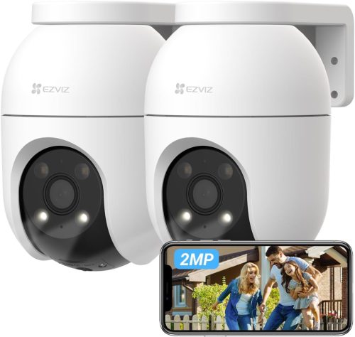 EZVIZ C8c 2MP Kültéri WiFi Biztonsági Kamera Szett (2db) - 360° Panoráma, Személyérzékelés, Követés, Színes Éjjellátás, Kétirányú Hang, Időj