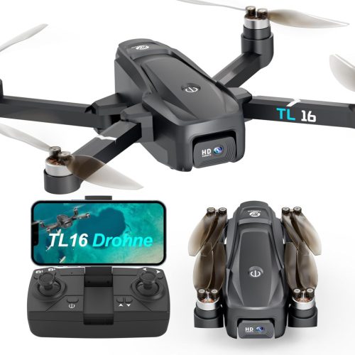 Dronă Pliabilă Tolatoyus TL16 cu Cameră HD 1080P - Motor Fără Perii, Transmisie Live FPV, Senzor Optic, Funcție Flip 3D, Aplicație