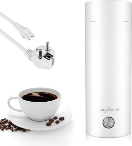 ZONJIE Hordozható Mini Utazó Vízforraló 400ml - Rozsdamentes Acél, 3 az 1-ben Automata Kikapcsolással - Tea, Kávé, Tej Melegítésére