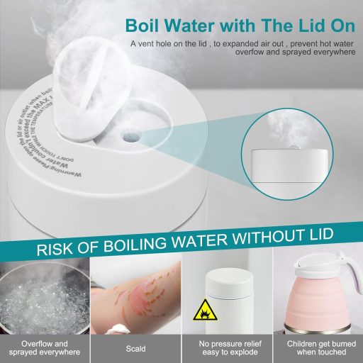 ZONJIE Hordozható Mini Utazó Vízforraló 400ml - Rozsdamentes Acél, 3 az 1-ben Automata Kikapcsolással - Tea, Kávé, Tej Melegítésére