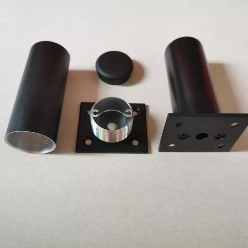 PUTOAHAO 4 db állítható bútor láb, alumínium, 38 mm, 0-15 mm magasság, fekete