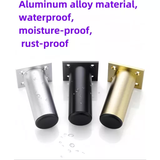 PUTOAHAO 4 db állítható bútor láb, alumínium, 38 mm, 0-15 mm magasság, fekete