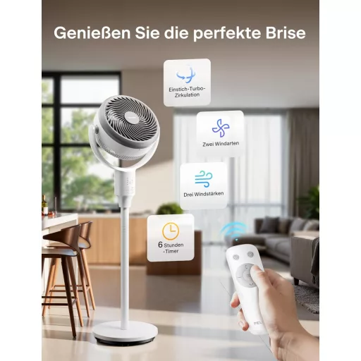 Pelonis 2-u-1 podni ventilator s daljinskim upravljačem, 110 cm, 3 brzine, 1500 m³/h