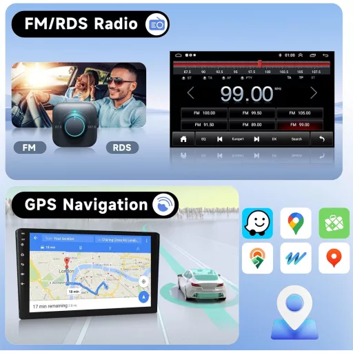 Podofo 10.1" Carplay Autórádió Citroen Nemo/Peugeot Bipper/Fiat Fiorino 2008-2017
