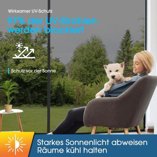 Folie oglindă pentru geam Lifetree 75x200cm Argintiu - Protecție UV și Reflexie termică