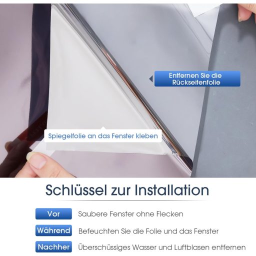 Lifetree Tükör Ablakfólia 75x200cm Ezüst - UV Védelem és Hővisszaverődés