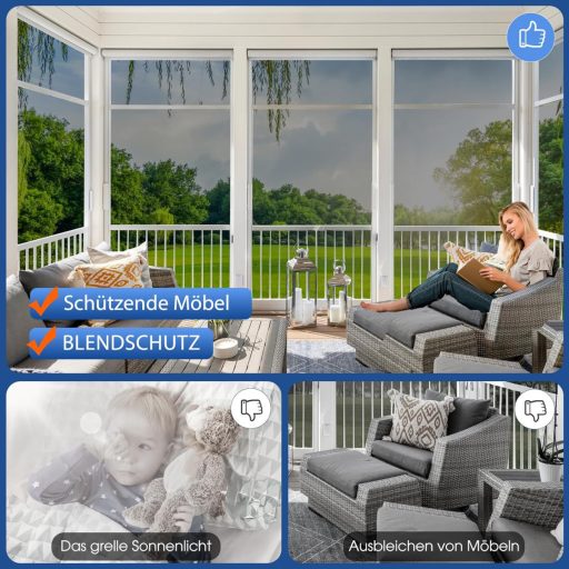 Folie oglindă pentru geam Lifetree 75x200cm Argintiu - Protecție UV și Reflexie termică