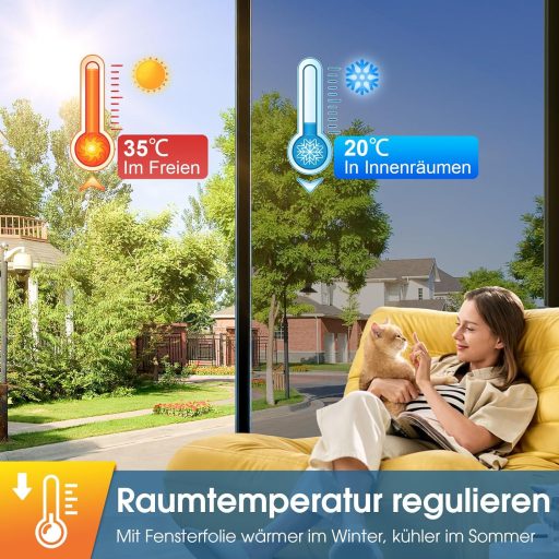 Lifetree Egyirányú Hőszigetelő Ablakfólia UV Védelem Ezüst 90x300cm