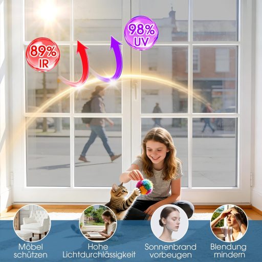 Lifetree Egyirányú Hőszigetelő Ablakfólia UV Védelem Ezüst 90x300cm