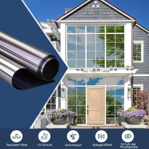 Lifetree Egyirányú Hőszigetelő Ablakfólia UV Védelem Ezüst 90x300cm