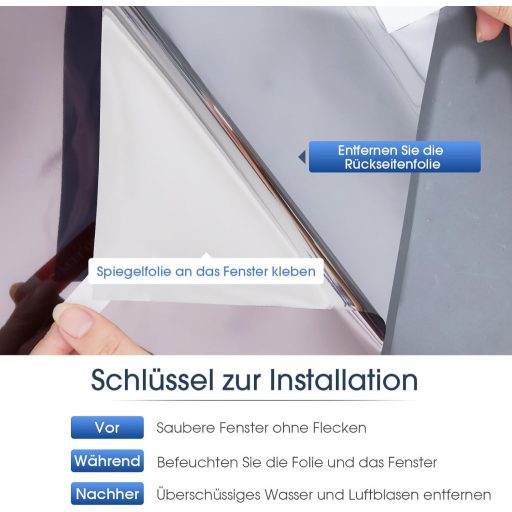 Lifetree Egyirányú Hőszigetelő Ablakfólia UV Védelem Ezüst 90x300cm