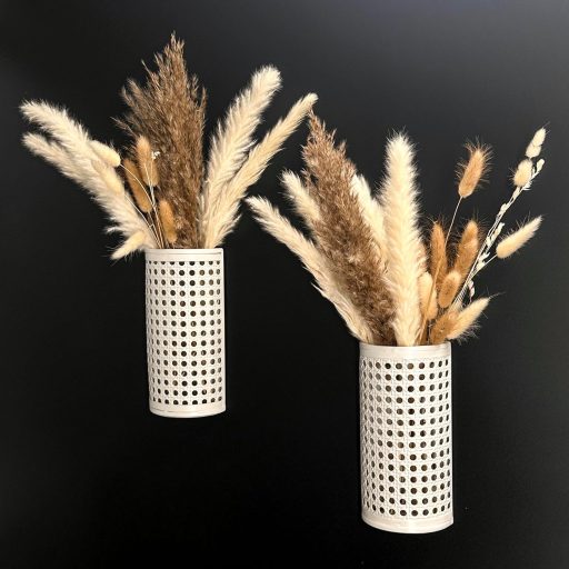 WVOPIAHY Fehér Fali Váza 2 db Fém Virágváza Szárított Virágokhoz Faldekoráció