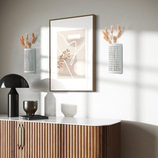 WVOPIAHY Fehér Fali Váza 2 db Fém Virágváza Szárított Virágokhoz Faldekoráció