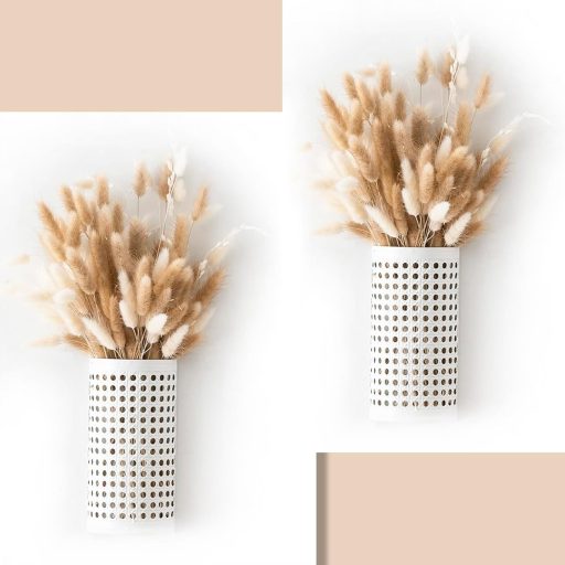 WVOPIAHY Fehér Fali Váza 2 db Fém Virágváza Szárított Virágokhoz Faldekoráció