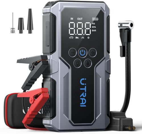 Dispozitiv de pornire auto UTRAI 4000A cu compresor 150PSI - Încărcare rapidă 3.0, pentru vehicule pe benzină de până la 8.5L / diesel de până la 6.5L, cu lanternă LED integrată