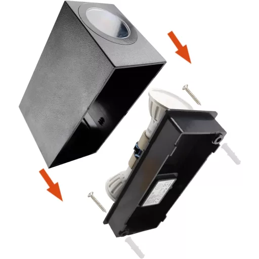 Lămpi de perete exterior da LIGHT, 2 buc. cu soclu GU10, impermeabile, iluminare sus-jos