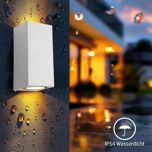 Lămpi de perete exterior da LIGHT, 2 buc. cu soclu GU10, impermeabile, iluminare sus-jos