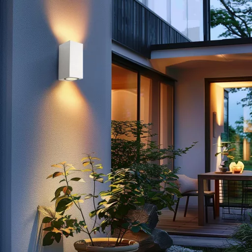 da LIGHT Kültéri Fali Lámpa 2db GU10 Foglalat IP54 Vízálló Fel-Le Világítás - 15CM_Rechteckige_Weiß