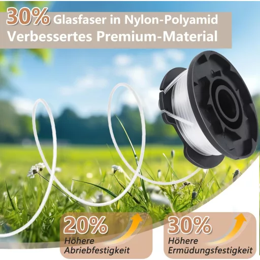 Yweller 6 db pótszál orsó Einhell fűkaszához, 1,6 mm vastag, 5 m hosszú, GE-CT 18/28 Li, GE-CT 18/260 Li, GE-CT 18/28 Li TC modellekhez