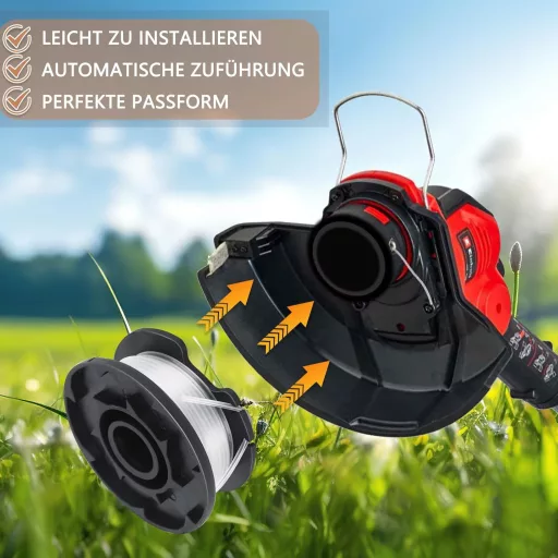 Yweller 6 db pótszál orsó Einhell fűkaszához, 1,6 mm vastag, 5 m hosszú, GE-CT 18/28 Li, GE-CT 18/260 Li, GE-CT 18/28 Li TC modellekhez