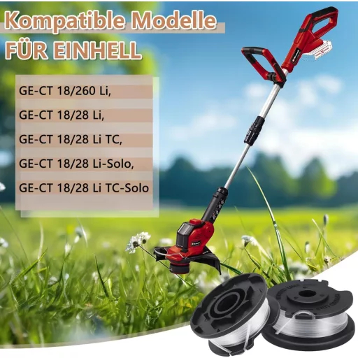Yweller 6 bucăți rezerve fir pentru bobină, pentru motocoase Einhell, grosime 1,6 mm, lungime 5 m, pentru modelele GE-CT 18/28 Li, GE-CT 18/260 Li, GE-CT 18/28 Li TC