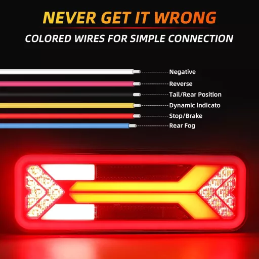 Lămpi spate cu LED Qiping pentru remorcă, 12/24V, universale, impermeabile, pentru camion, autorulotă, remorcă, omologate E.