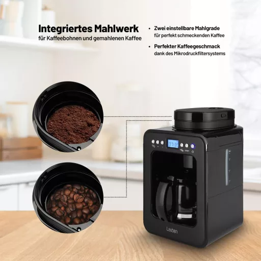 Lauben Grind&Drip 600BB kávéfőző beépített kávédarálóval, 0,56L, 2-4 csésze