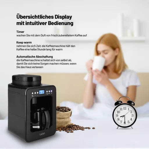 Lauben Grind&Drip 600BB kávéfőző beépített kávédarálóval, 0,56L, 2-4 csésze
