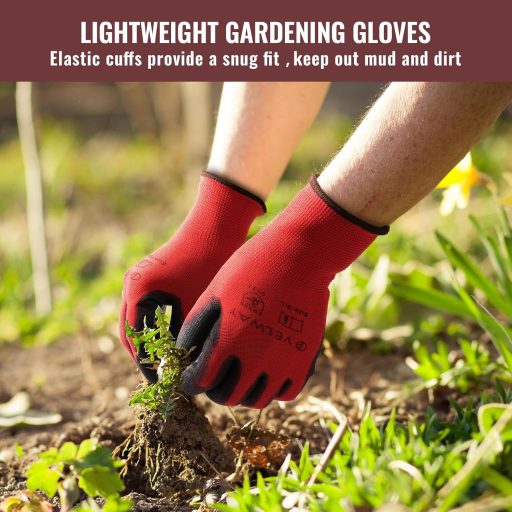 Velway 12 Pár Munkavédelmi Kesztyű - Csúszásmentes PU Bevonat, Könnyű és Lélegző