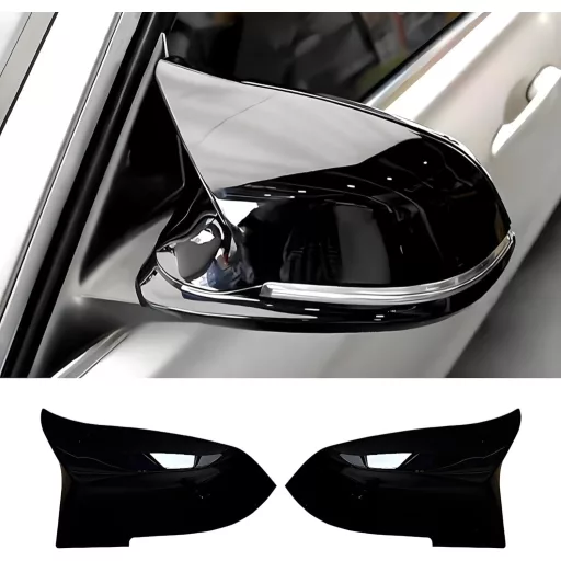 Hengjiayao BMW tükörfedél pár, fényes fekete oldaltükör burkolat F20 F30 F32 sorozathoz - For 1er 2er 3er 4er