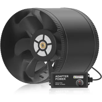   Ventilator de conductă Hon&Guan 200 mm, 1060 m³/h, ventilator de tubulatură reglabil cu ștecher UE