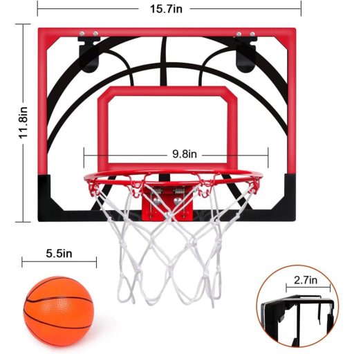 MerryXGift mini basketbalový kôš do izby, vnútorný basketbalový kôš so 4 loptami a pumpou
