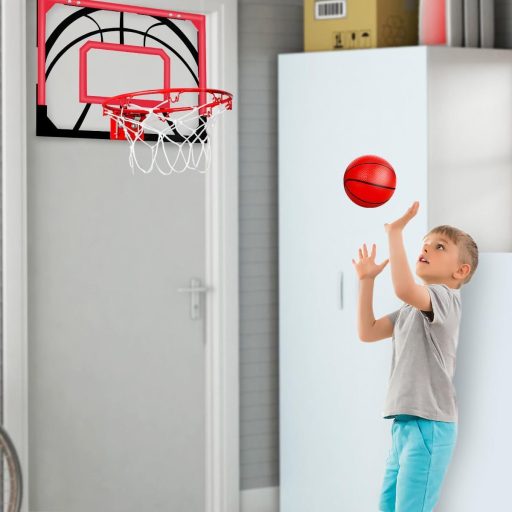 MerryXGift mini basketbalový kôš do izby, vnútorný basketbalový kôš so 4 loptami a pumpou