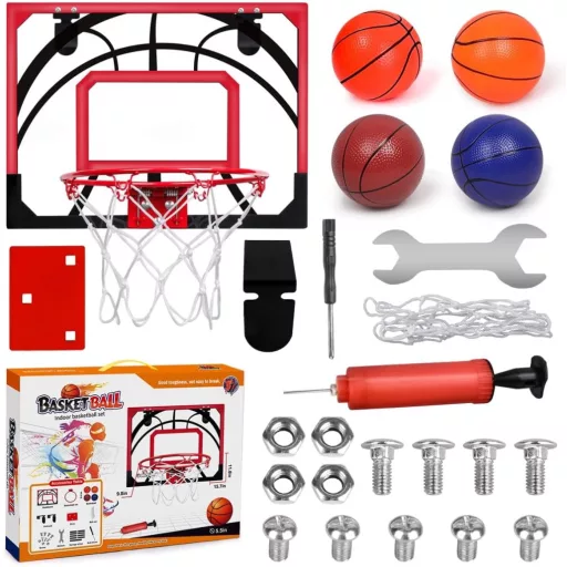 MerryXGift Mini Kosárlabda Gyűrű Szobai Beltéri Kosárlabda Hoop 4 Labdapumpával