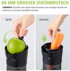 Aobosi 200W Gyümölcs és Zöldség Gyümölcsprés Visszaforgató Funkcióval, Két Szűrőmérettel, Intelligens Chippel, Citrusfacsaró, Sárga