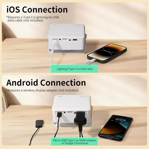 YOTON Y3 1080P Full HD hordozható mini projektor okostelefonhoz és tablethez