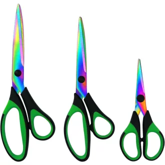   Foarfecă universală CCR, oțel inoxidabil cu înveliș de titan colorat, mâner ergonomic, tăiere ascuțită, pentru birou, școală, uz casnic, set de 3 bucăți