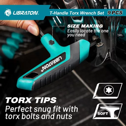 LIBRATON T10-T50 Torx Kulcs Készlet Autó Kerékpár Szereléshez Tárolóval