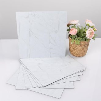   NUFLR Öntapadós PVC Padlóburkolat - Szürke-Kék Márvány Mintás Vinyl Padlólapok - Vízálló, Konyhába, Fürdőszobába - 30,5x30,5 cm, 20 db